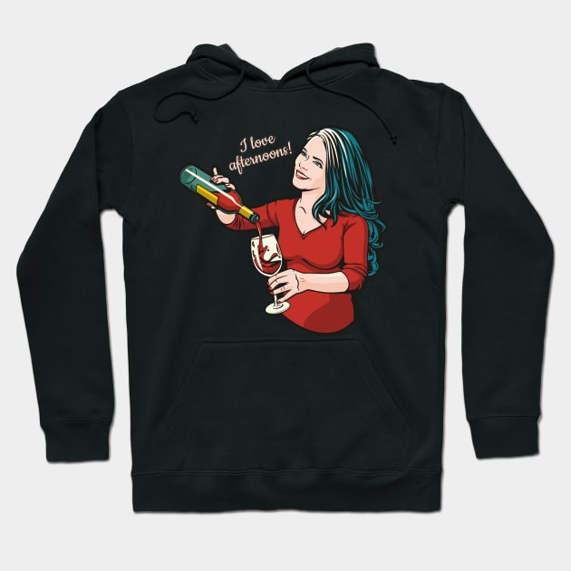 Afternoon Drinking Hoodie by Jamie Lee Art